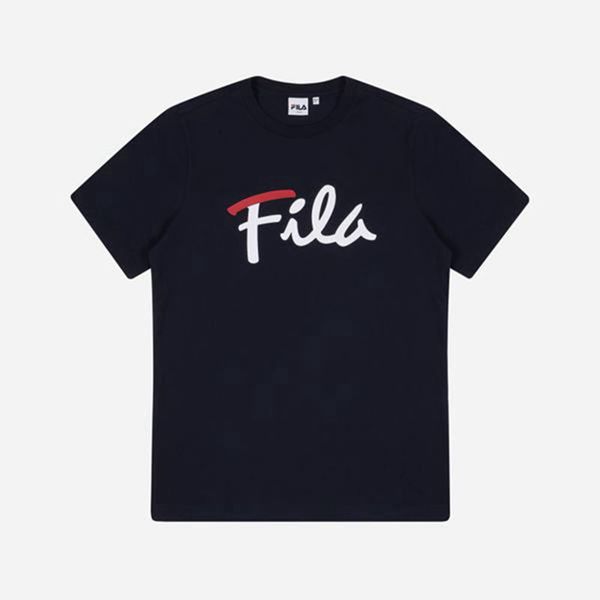 Fila Tričká Damske Námornícka Modrá - Cursive Logo S/S Vypredaj - Slovakia 26914-UEAH